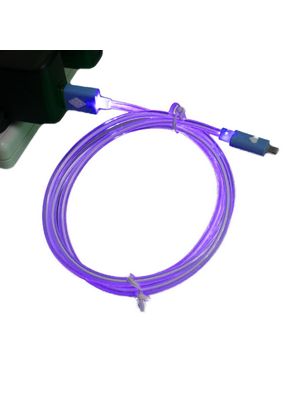 Cable de Datos LED Plano Micro USB - Violeta