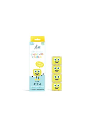 Set 4 cubos Glo Pals iluminados activados por agua amarillo