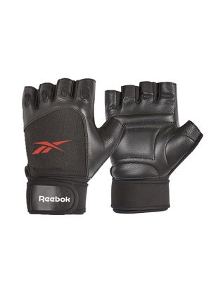 Guante de entrenamiento negro y rojo Reebok Talle L Supergym