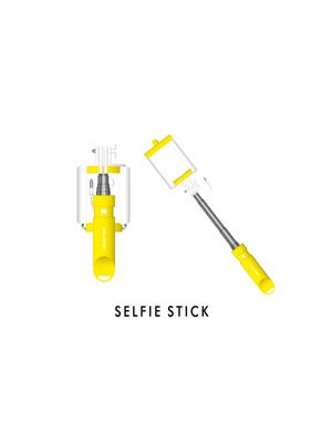 SELFIE STICK, CON CABLE, PLEGABLE, AMARILLO Ledstar