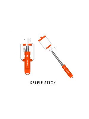 SELFIE STICK, CON CABLE, PLEGABLE, NARANJA Ledstar