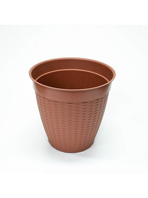 MACETA REDONDO RATTAN 21 LT TERRACOTA