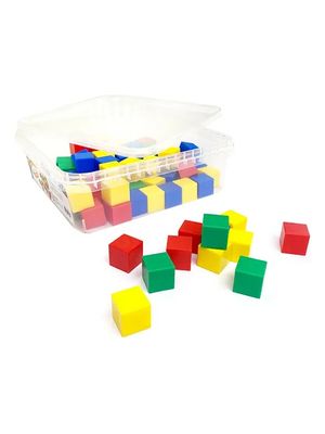 Juego De Bloques X30 Cubos De Madera Colores