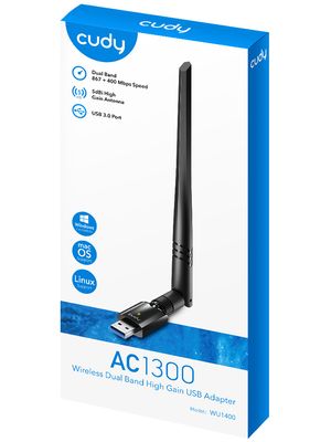 Adaptador Inalámbrico WiFi USB CUDY WU1400 AC1300