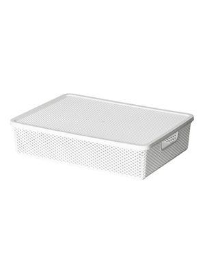 Cesto Organizador Linea Con Tapa Blanco