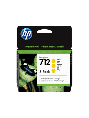 Pack 3 cartuchos de tinta HP 712 29 ml Amarillo