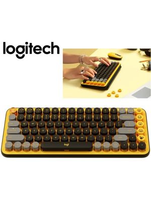 TECLADO LOGITECH POP KEYS BLACK/YELLOW INALAMBRICO