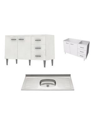 Mueble Cocina Aparador Armario Bajo C Mesada Acero Compramas