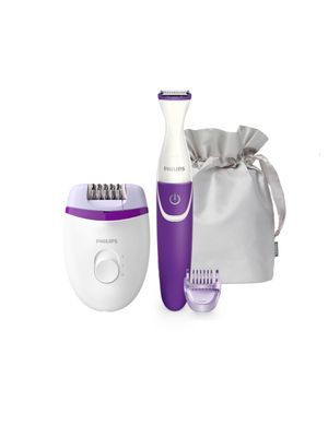 Combo Philips Depiladora Satinelle Essential + Recortador para cavado