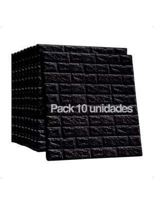 Pack 10 Unidades Placa Revestimiento Pared Autoadhesiva Tipo Ladrillo