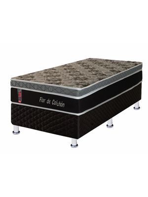 Conjunto Sommier 1 Plaza Flor de Colchón Tienda Jaime – Resortes Pocket C/Eurotop 88x188x22